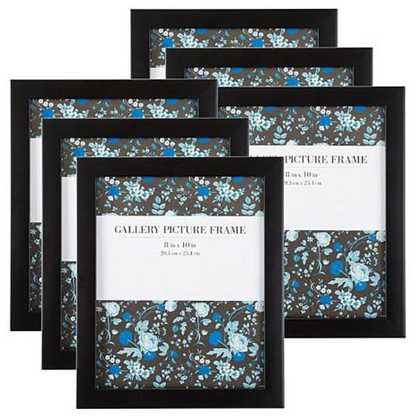 Hastings Home 8" x 10" Picture Frames 6-Pack - Black