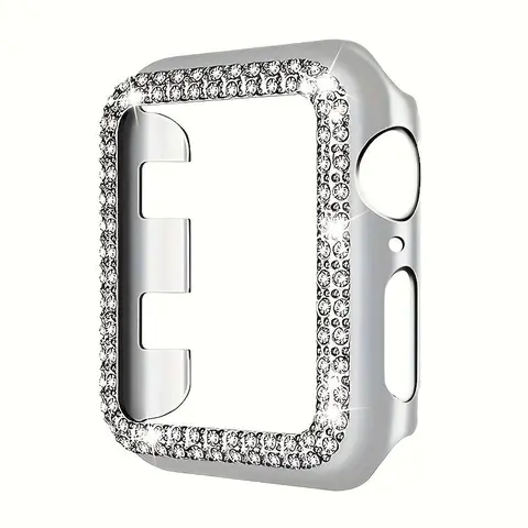 Artificial Rhinestone Decor Watch Case (Only Case), Anti-scratch Watch Protective Cover, Wearable Smart Watch Protector Compatible with Apple Watch Ultra 9 8 7 5 4 3 2 1 SE, Watch Screen Cover, Smart Watch Accessories, Smartwatch Accessories