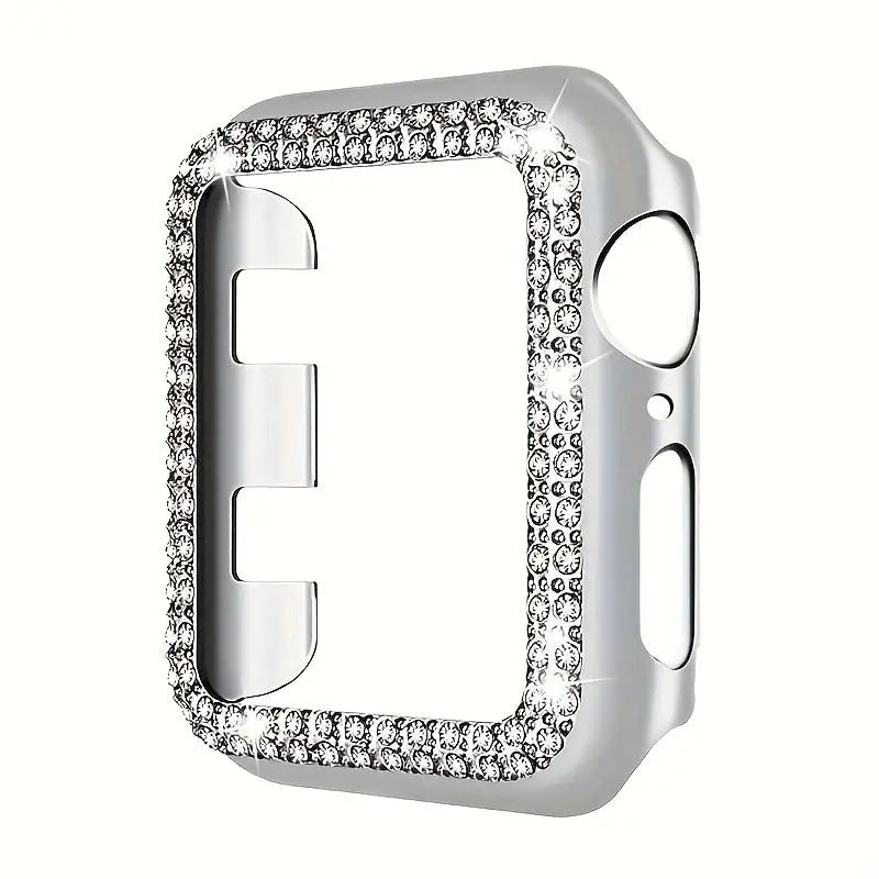 Artificial Rhinestone Decor Watch Case (Only Case), Anti-scratch Watch Protective Cover, Wearable Smart Watch Protector Compatible with Apple Watch Ultra 9 8 7 5 4 3 2 1 SE, Watch Screen Cover, Smart Watch Accessories, Smartwatch Accessories
