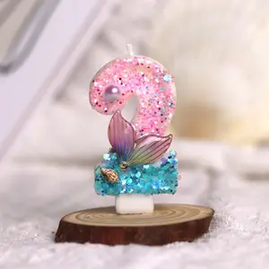 Mermaid Tail Shaped Birthday Cake Candles, Unique Design High Decor Candles for Cake, Perfect for Birthday Party Celebrations