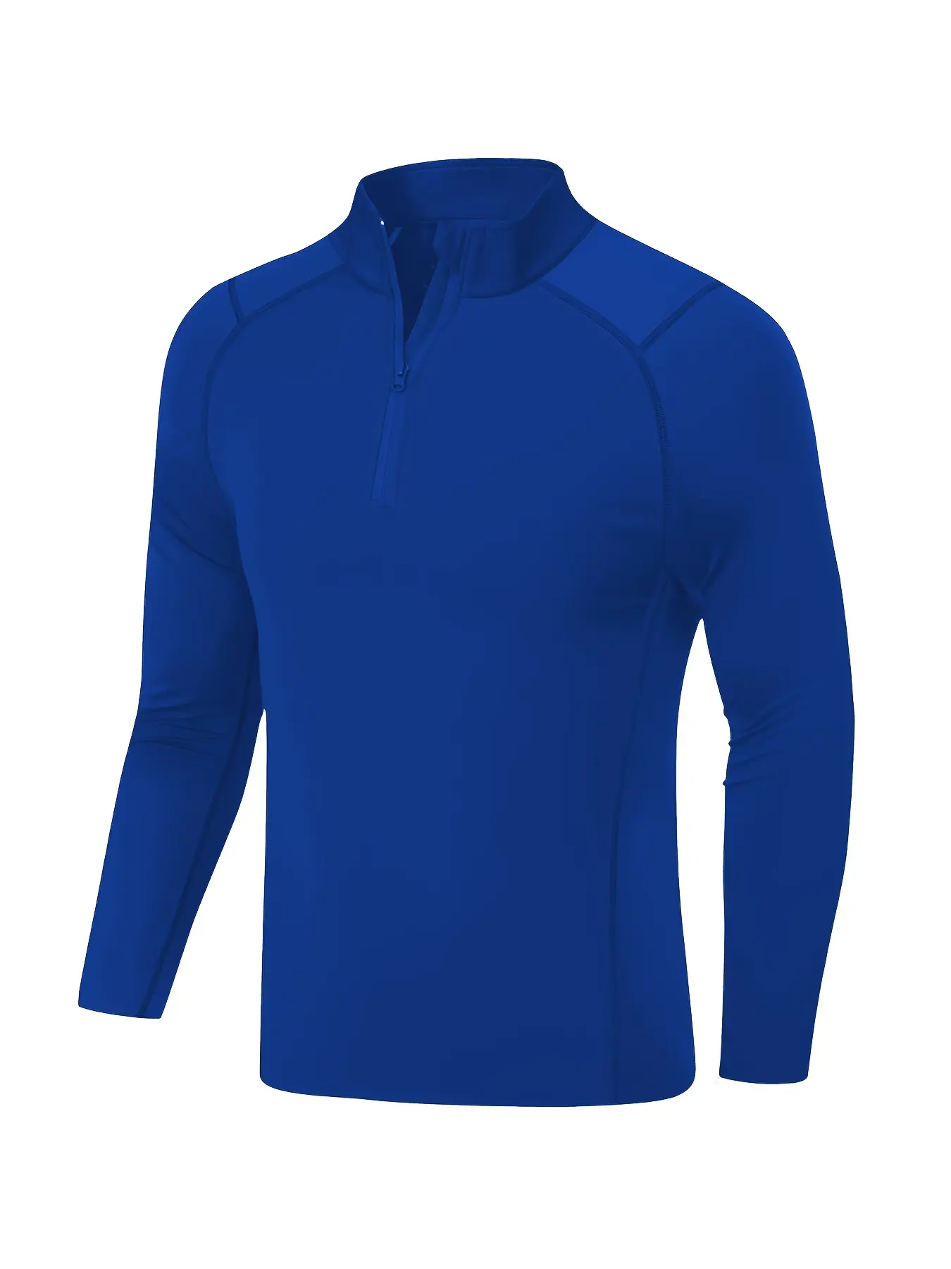 Men's Long Sleeve Quarter Zip Fleece Lined Running Shirt, Fitness Shirt, Moisture-Wicking Quick-Dry Pullover, Slim-Fit Sportswear for Outdoor Workout, Dry Fit Activewear, Workout Top