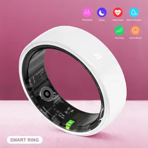 White Ceramic Smart Ring – Bluetooth Fitness & Health Tracker, Step, Heart Rate & Sleep Monitoring, Lightweight Wearable for Men & Women