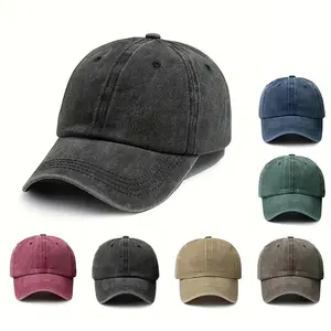 American Vintage Versatile Accessories Baseball Cap Classic Unisex Washed Solid Color Adjustable Pure Cotton Breathable Sports Caps Multifunctional Low Profile Hat Unconstructed Plain Cap Street Baseball Hat Duckbill Cap
