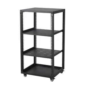 Heavy Duty 20U Open Frame Network Rack Server Rack with Casters, Wall Mount Floor Standing IT Cabinet, 2 PCS 1U Rack Shelves Included, Computer Racks & AV Cabinet for IT & AV Gear