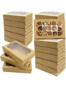 20/15/10/1pcs  Window White Cardboard Cupcake Box Pastry Dessert Cookie Packaging Takeout Bakery Gift Box，needoh，nutrition geeks