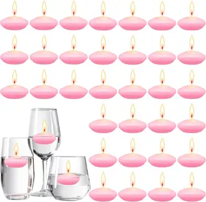 30 count 1.5'' Unscented Floating Candles Bulk for Centerpieces  Votive Floating Cylinder Vases Candles for Wedding Party Anniversary Christmas Thanksgiving Party Gifts Decor