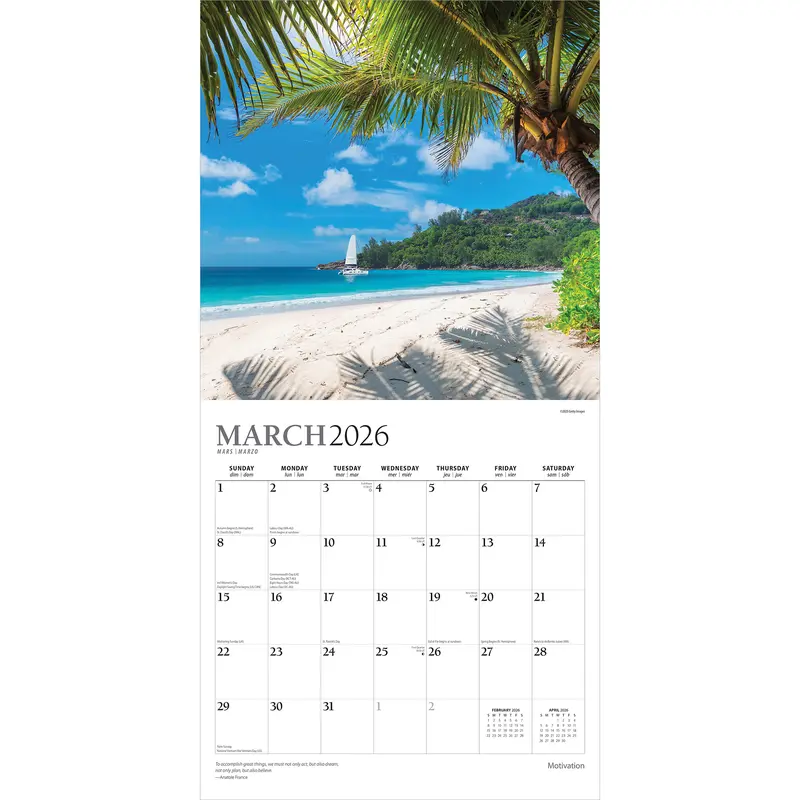 Motivation | 2026 12 x 24 Inch (Hanging) Monthly Square Wall Calendar | Foil Stamped Cover | Plato | Inspiration Quotes 2