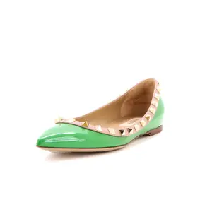Pre-owned Valentino Garavani Women's Rockstud Ballerina Flats Patent by Rebag