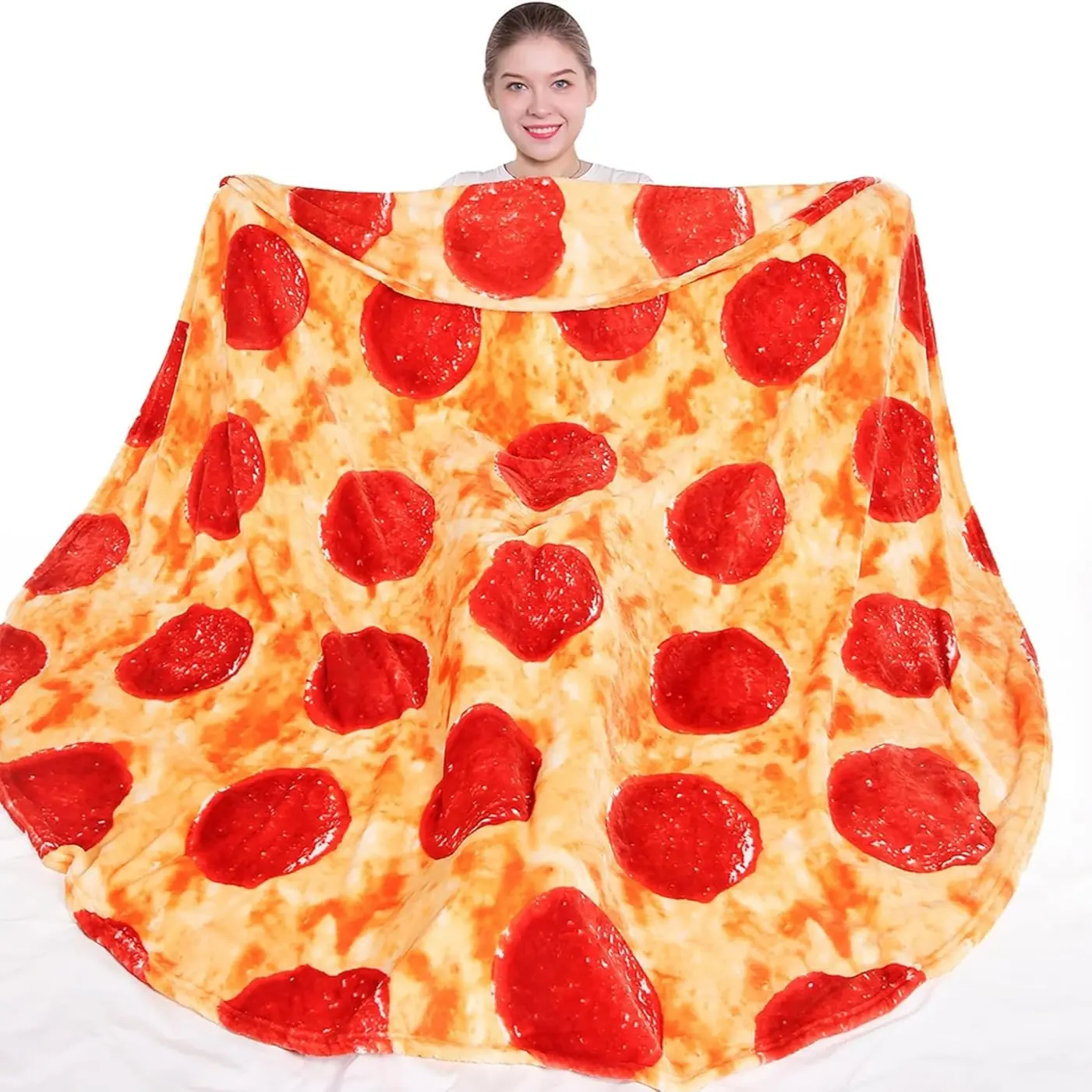 Realistic Pizza Blanket, Fun Gift for Men Women Teens Boys Girls, Soft Flannel Food Blanket, Flannel Throw Blanket, Room Decor Sofa Bed Camping
