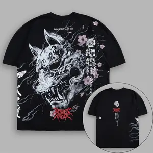 Bushido Kitsune Graphic Tshirt, Unisex Casual Summer Top, Everyday Print Crewneck, Activewear Shortsleeve Tee