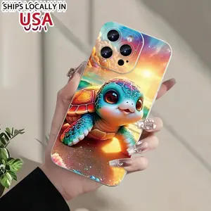 selling creative cute turtle pattern phone case for iPhone 16/15/14/13/12/11/XS/XR/X/7/8 Plus/Pro/Max/Mini - Creative fashion design, suitable for both men and women, gifts for friends, family, boyfriends, girlfriends Smile Smartphone Protector Cellphone