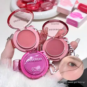 2026 New Natural Powder Blush Compact Dual-Use Multifunctional Cheeks & Lips Makeup, 6 Color Options, Non-Toxic Beeswax Balm