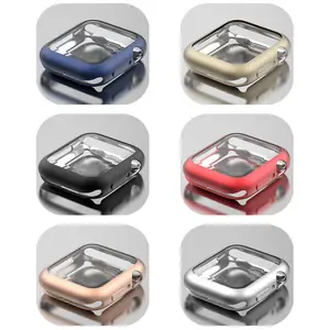2PC Electroplated TPU Full-Cover Protective Case for Apple Watch, Shockproof Shell for Series 1–11/Ultra (49mm/45mm/41mm)