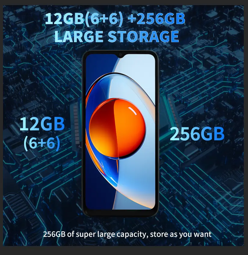 Redbeat E3 Android 14, 12GB(6+6) RAM+256GB ROM, GAMING, Octa-Core
