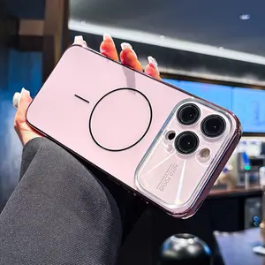 Protective Shockproof Case for iPhone 17 Pro Max iP16 Laser Lens 15 Pro 14/13 Large Window Magnetic Cover Protection Smartphone Casing Supplier Without Warranty - [Blue]