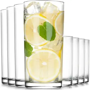 Acrylic Glasses Drinkware - 8 Piece Unbreakable Plastic Tumblers - BPA-Free, Reusable Plastic Drinking Glasses for Home & Outdoors - Stackable, Lead-Free & Dishwasher Safe - (12&16oz)