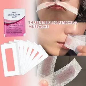 ROZINO Strawberry Wax Strips Quick & Effective Face & Body Waxing Strips for Women 30 Pcs 3 Wet Wipes for Eyebrows Lip Leg & Body Hair Removal