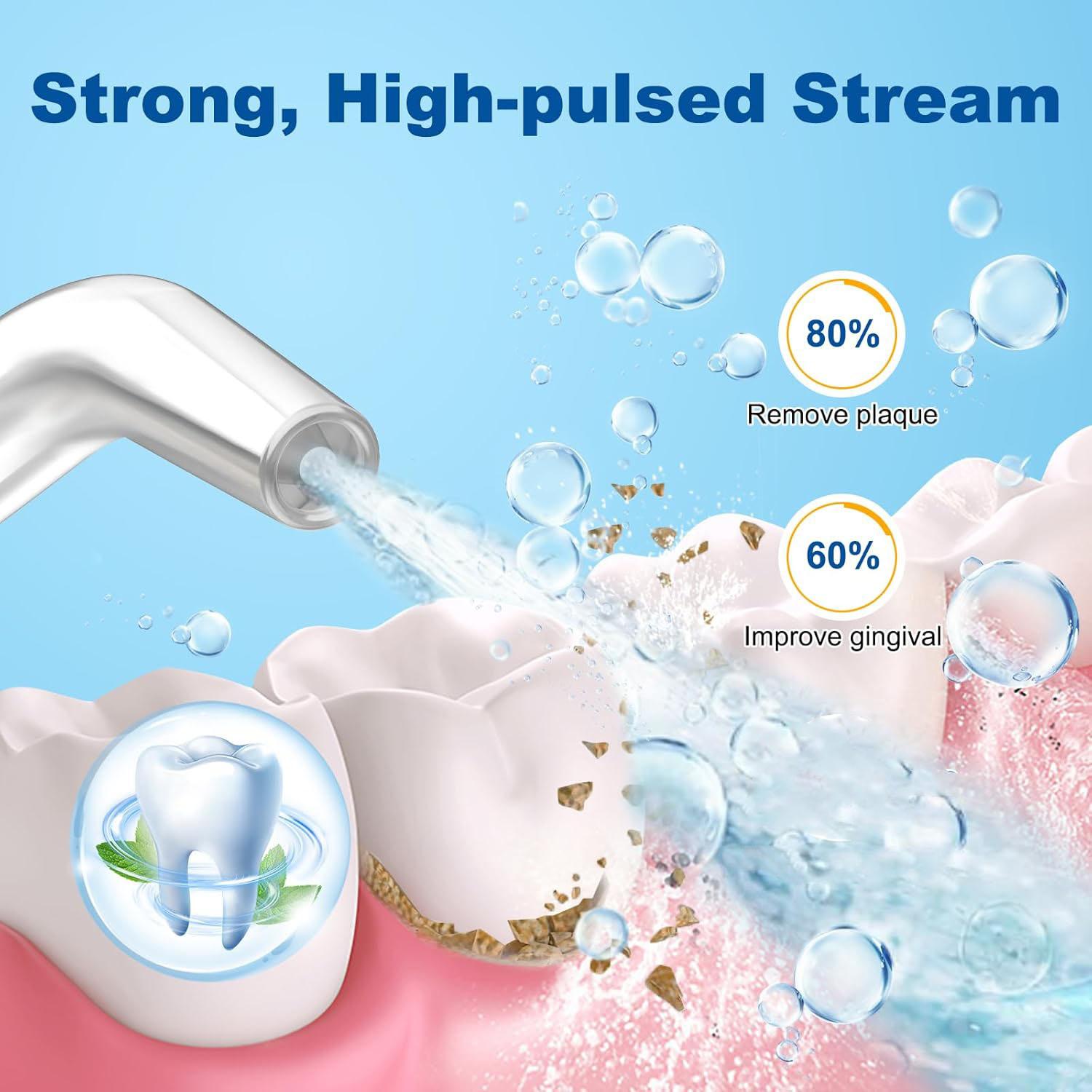 Wireless Water Flosser Oral Irrigator  Flosser  Comes with 4 nozzles IPX7 waterproof rating  ideal for orthodontic treatment with braces and daily oral care