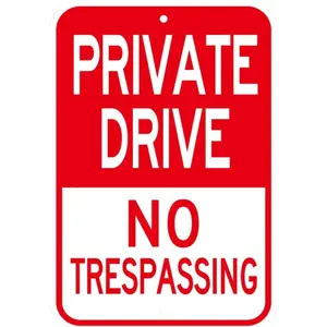 Private Driveway Sign, (1 Pack)Private Drive No Trespassing Sign, Rust Free Heavy Duty Aluminum Private Road Easy To Mount,Outdoor Use, Weather Resistant (Reflective-Red 1Pcs)