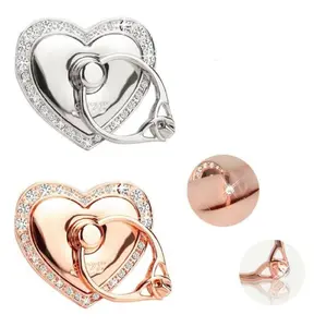 TIKA 2-Pack 360° Rotating Heart Shape Phone Ring Holder Grip and Kickstand for Smartphones