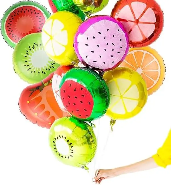 24pc Fruit Balloons Foil Balloons Mylar Balloons for Party Decoration, Balloons 18"
