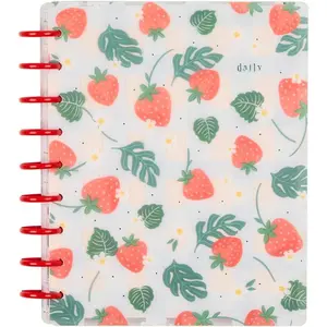 Disc Bound  July 2026-June 2027, Includes 3 Extra Months and 2 Sticker Sheets, Classic Size, 7" x 9.25", Horizontal Layout, Strawberry Picnic