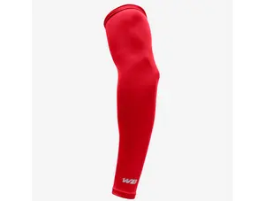 Fast Drying Unpadded Arm Sleeve (Red) with Non-Slip Liner and Padded Elbow Arm Warmers Arm Guard