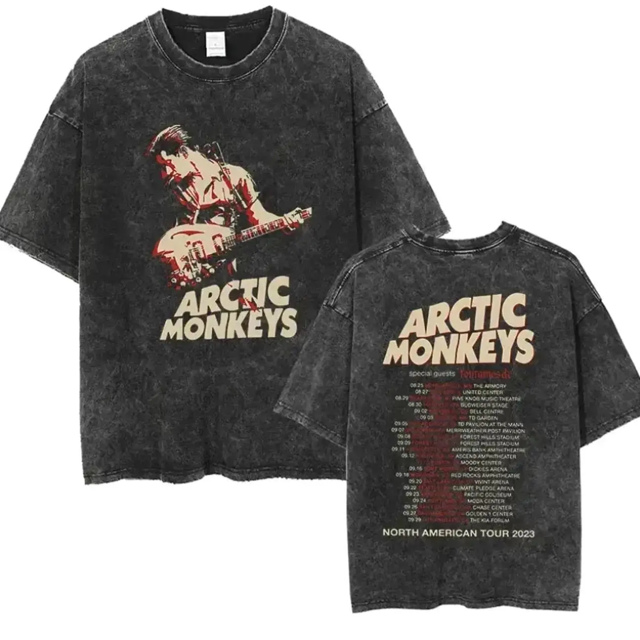 Arctic Monkeys Retro Rock Album Graphic T-Shirt, Men’s Vintage Washed Oversized Short Sleeve Tee, Y2K Hip Hop Streetwear Top graphic tee cotton graphic tees funny shirts men's t shirts cotton tee shirt invincible shirt siah shirt streetwear J6L
