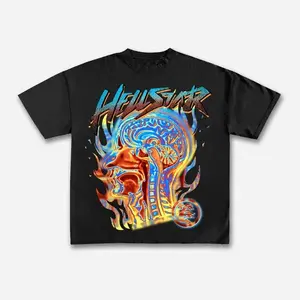Fun Color Flame Avatar Print Cotton T-shirt 2026