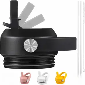 Straw lid for Yeti Rambler 18 26 36 64 oz, Lid with Straws and Flexible Handle, Replacement Cap for Yeti 18oz 26oz 36oz 64oz Rambler Water Bottle Straw Cap