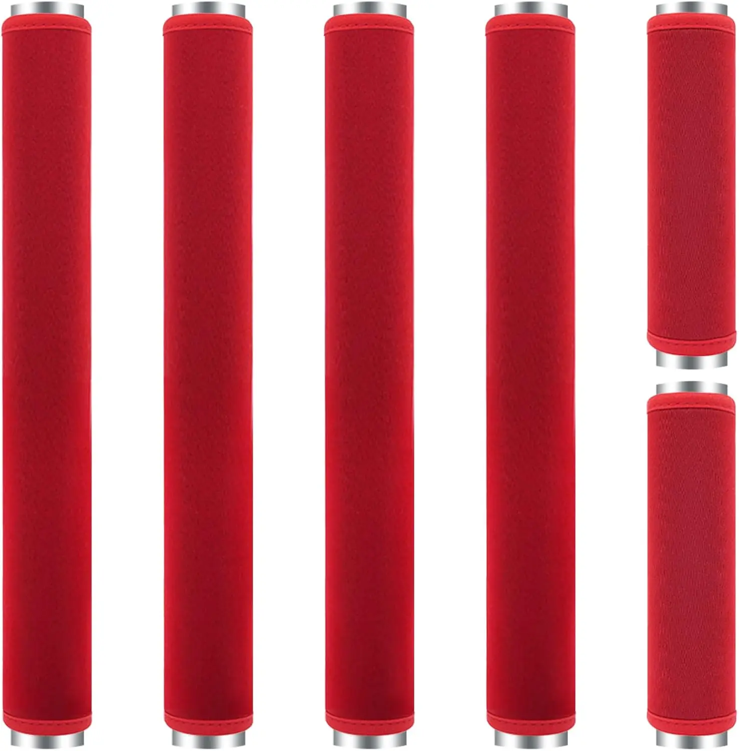 6-Count Soft Elastic Multi-Size Handle Protectors Set, Washable Antiskid Antistatic Refrigerator Covers - Fingerprint Free, Stain Resistant Decorative Accessories for Kitchen Fridge, Oven (Red)
