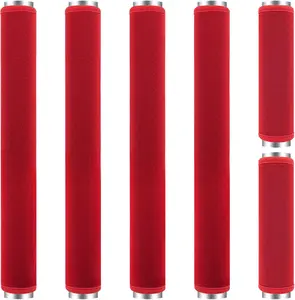 6 count Refrigerator Door Handle Cover Washable Kitchen Appliance Decor Handles Fridge Oven Microwave Dishwasher Antiskid Protector, Keep Off Fingerprints  Stains (Red)