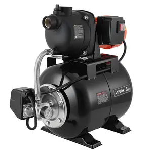 【Summervibes】VEVOR 1.1 HP Shallow Well Pump with Pressure Tank, 120V 1320 GPH, Plastic Irrigation Jet Pump with 5-Gal Tank, Automatic Water Booster Transfer System, 20/40 PSI Pressure Switch, for Home Garden Lawn