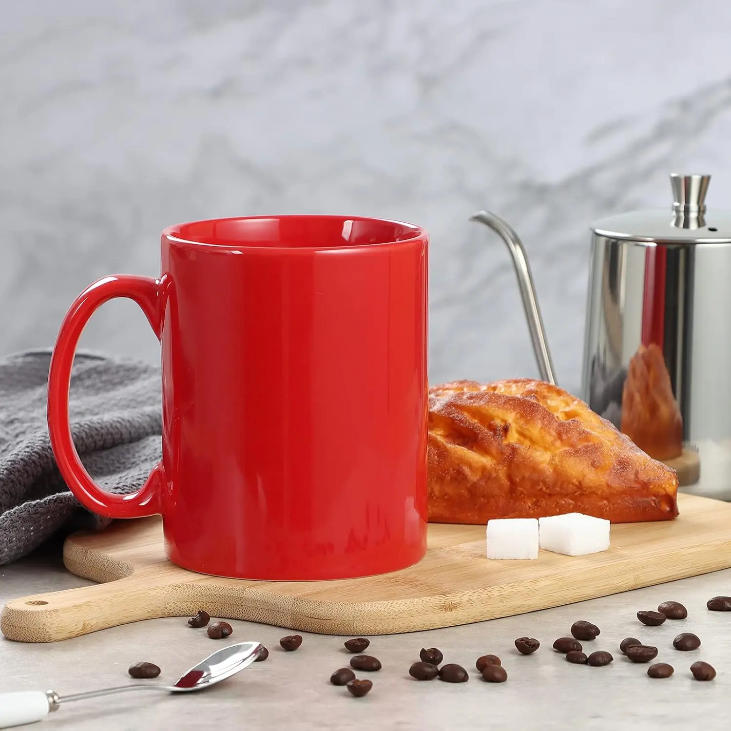 Large Coffee Mugs, 22 OZ(650ml) Extra Coffee Mug Set of 2, Smooth Ceramic  Boss Cups, Big Capacity and Large Handle, for Dad Men, Red - TikTok Shop