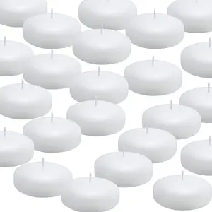 (Set of 36) Floating Candles, 3 inch White Dripless Wax Burning Candles, for Weddings, Party, Special Occasions and Home Decorations