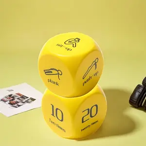 2-Pack Fitness Dice: 6-Sided Workout Game with Push-Ups, Squats, Lunges, Plank & More. No-Equipment Home Exercise for All Levels.