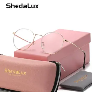 ShedaLux Minimalist Full Frame Plano Glasses Studying Round Frame Plano Glasses