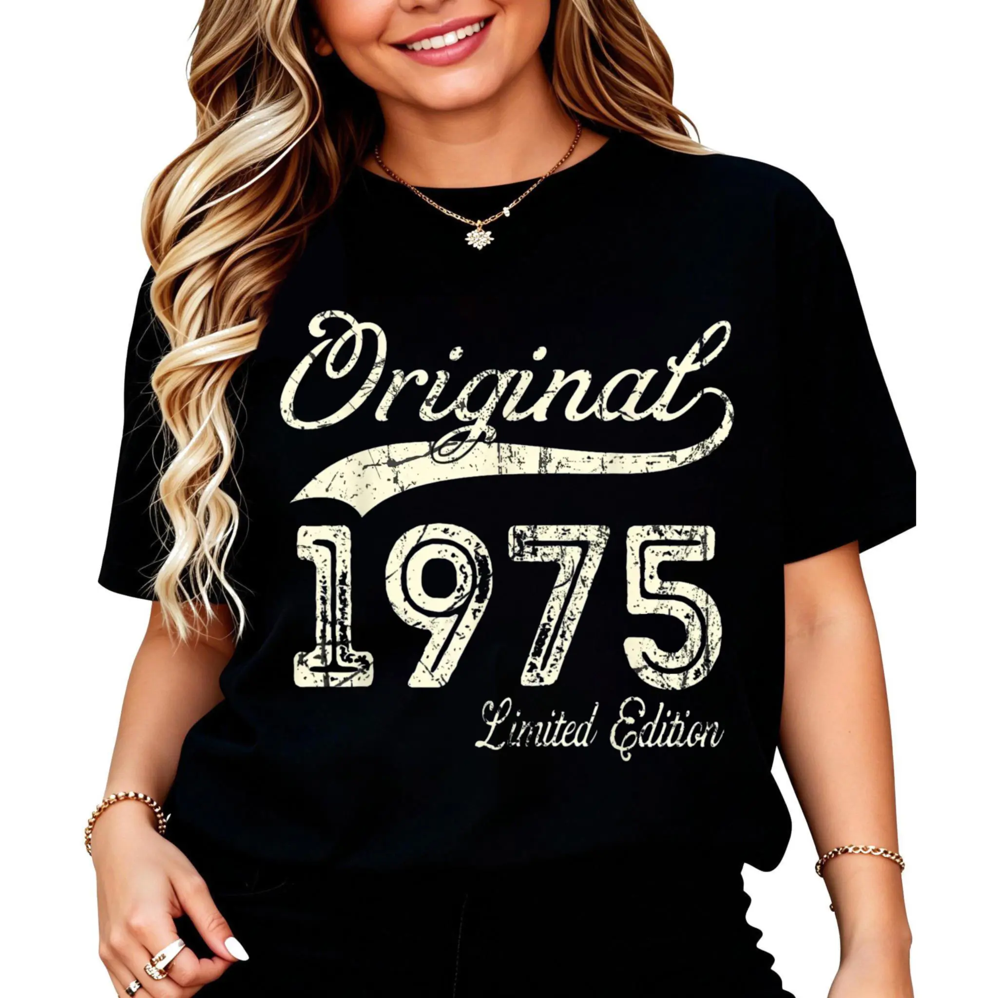 Unisex 50th Birthday Gifts Men Women Vintage 1975 Original Parts T-Shirt