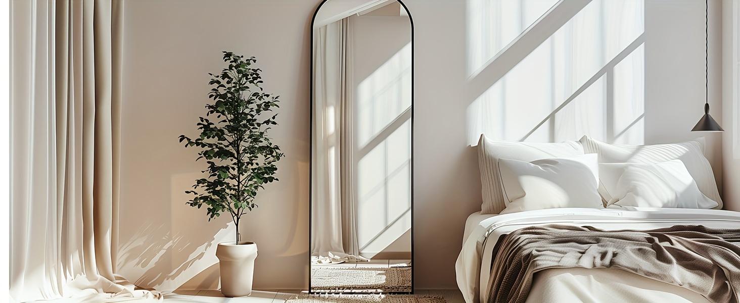 LUXEHAEVEN Full Length Arched/Rect Mirror with Stand