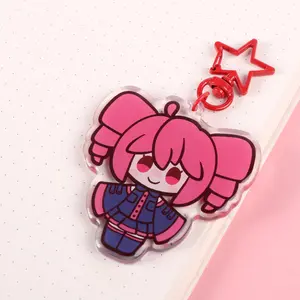 Kasane Teto  Vocaloid Keychain Acrylic Charm - Cute Acrylic Cartoon Keychain, Funny Meme Character Charm for Keys, Bags, Backpack, Durable Gift for Fans & Collectors