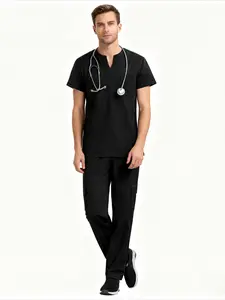Durable Oversized Mens Straight Leg Scrubs Set Quick Dry Lightweight Layerable Uniforms For Doctors Nurses