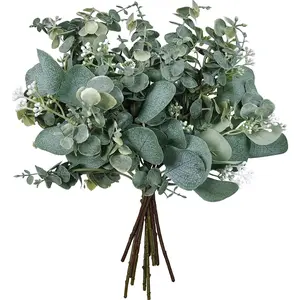 Bulk Artificial  Dollar Eucalyptus Leaves Picks Stems and Faux Branches for Vase Bouquets Floral Arrangement Wreath Rustic Farmhouse Greenery Decoration