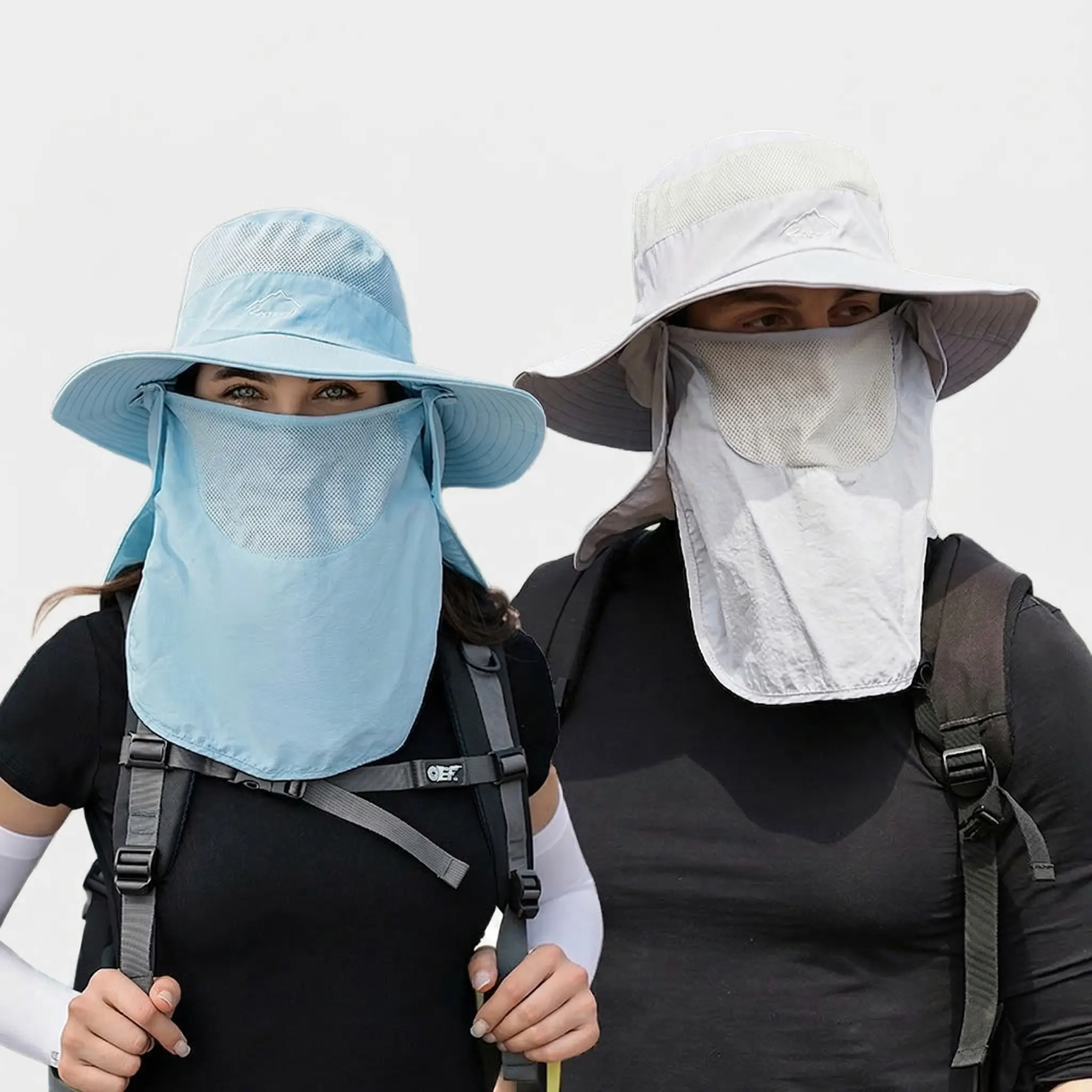 UV Sun Bucket Hat with Face Neck Cover. Wide Brim Breathable Mesh Vents Boonie Hat. Quick Dry Summer Hat for Outdoor Fishing Hiking Camping. Unisex Design, Foldable Design. UV Protection
