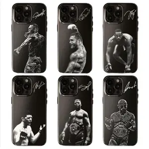 MMA All Legends Signature Phone Case, Legendary Fighters Collection, Iconic Fighters Black Phone Cover, Gifts For Fight Night Boxing, UFC Fans, Suitable for iPhone 17-11 Pro Max/Plus and  Samsung Galaxy S23-25