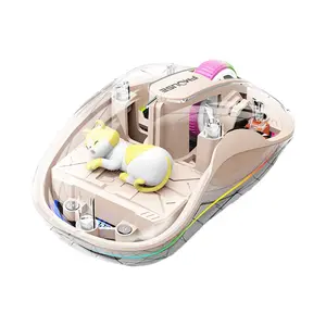 Notebook Luminous Transparent Mouse Wireless Bluetooth Three-Mode Charging Ergonomic Magnetic Doll Mouse For Tablets Laptop