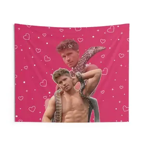 Robert Irwin Pink Heart Flag, Robert Irwin Tapestries, Robert Irwin Indoor Wall Tapestries