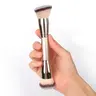 Dual-Ended Foundation Brush: Round & Angled Pro-Grade makeup brushes, 100% Vegan Synthetic Makeup Brush for Flawless Blending and Application of Liquid, Powder, Cream, Blush