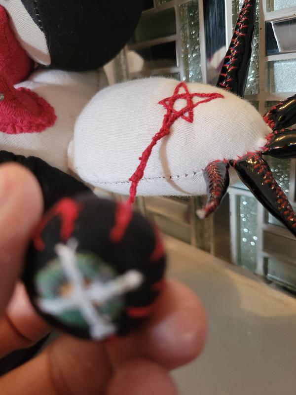 UknoW PERSONAL COLLECTION Hand Stitched Vintage Machine Worked 1945 Singer Cuddle Cushion Original Piece by LüCi Darkstar & LUCI FIRE LLC.