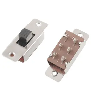 Uxcell 5 Pcs On/Off/On 3 Position DPDT 2P3T PCB Panel Slide Switch 6A/125V 3A/250V AC uxcell