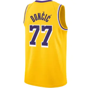 Luka Dončić Men's Sleeveless stitched Basketball Jersey Gold